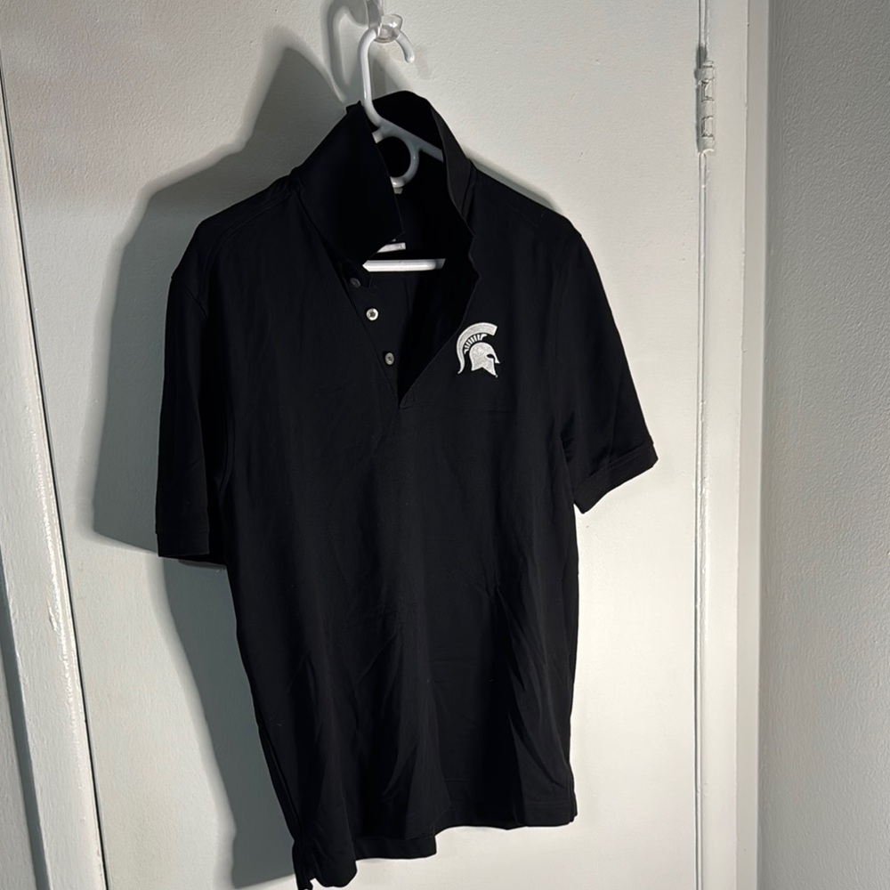 Cutter & Buck men’s medium Michigan State University Black Polo w/ Spartan Logo